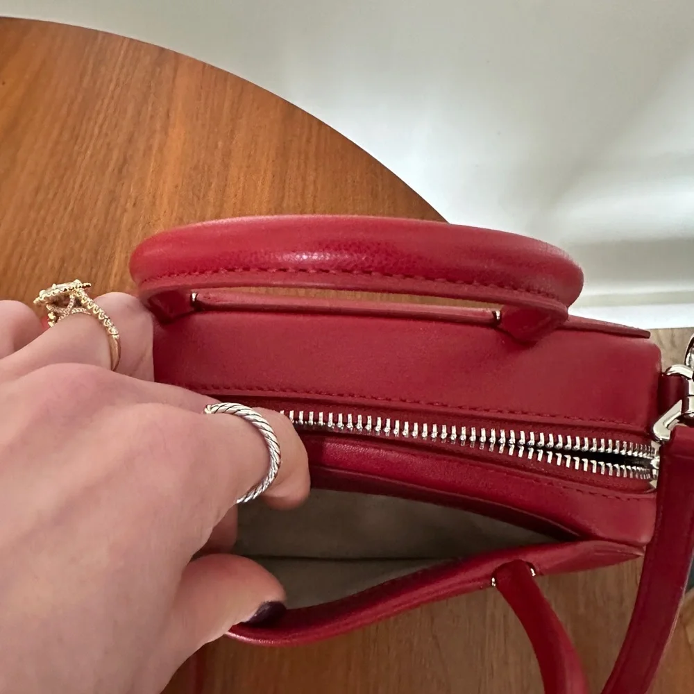 NEW kate spade red mini bag with top handle and crossbody strap